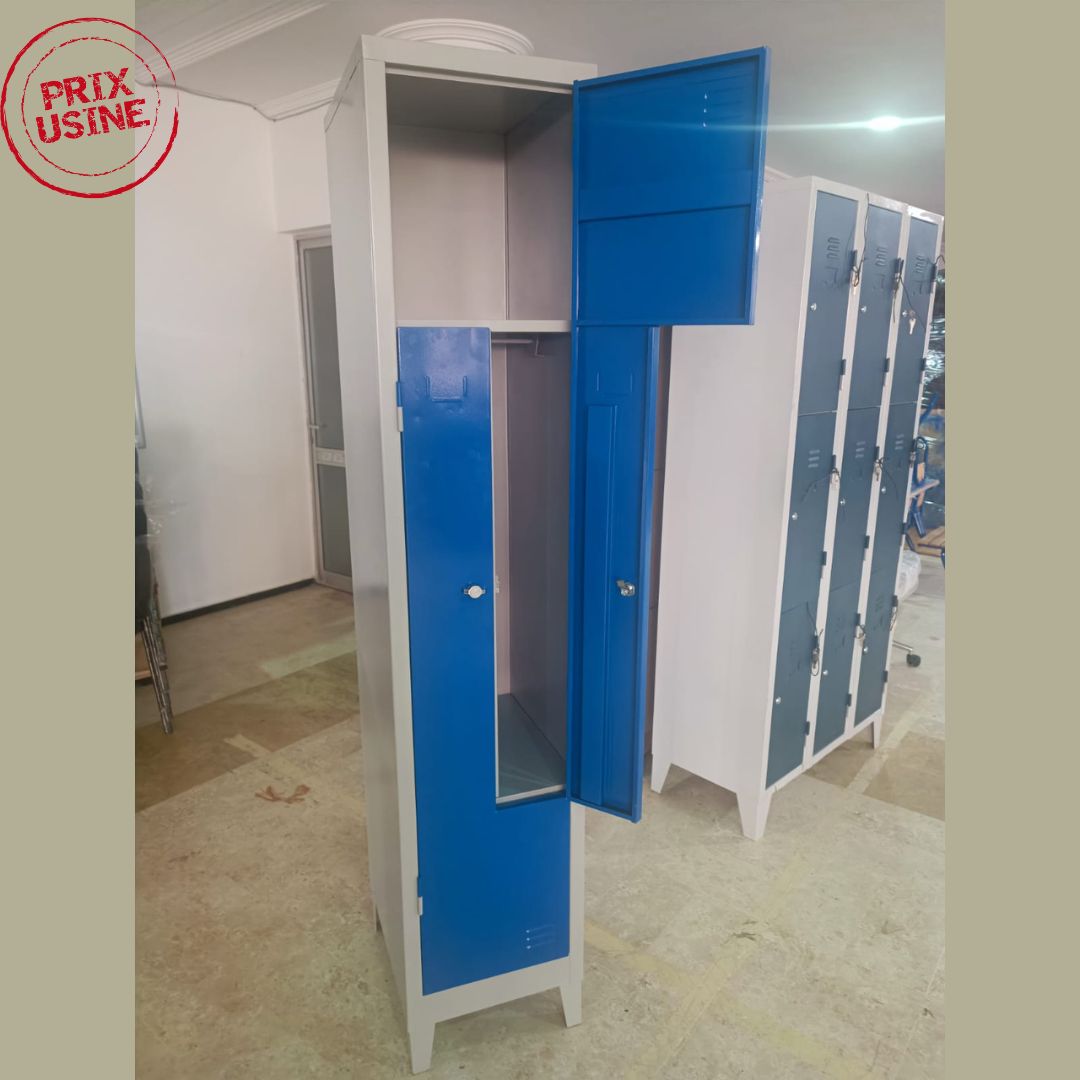 Armoire vestiaire robuste LZ series 2 portes en bleu