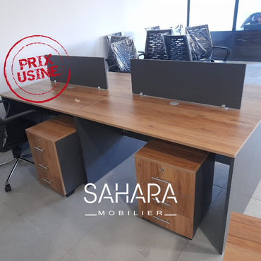 Bureau Bench 4 positions avec caissons Réf.  B2151