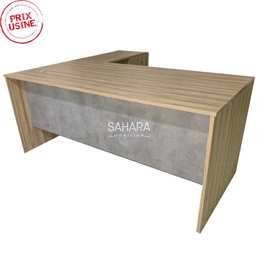 Bureau de direction avec retour fixe et caisson mobile