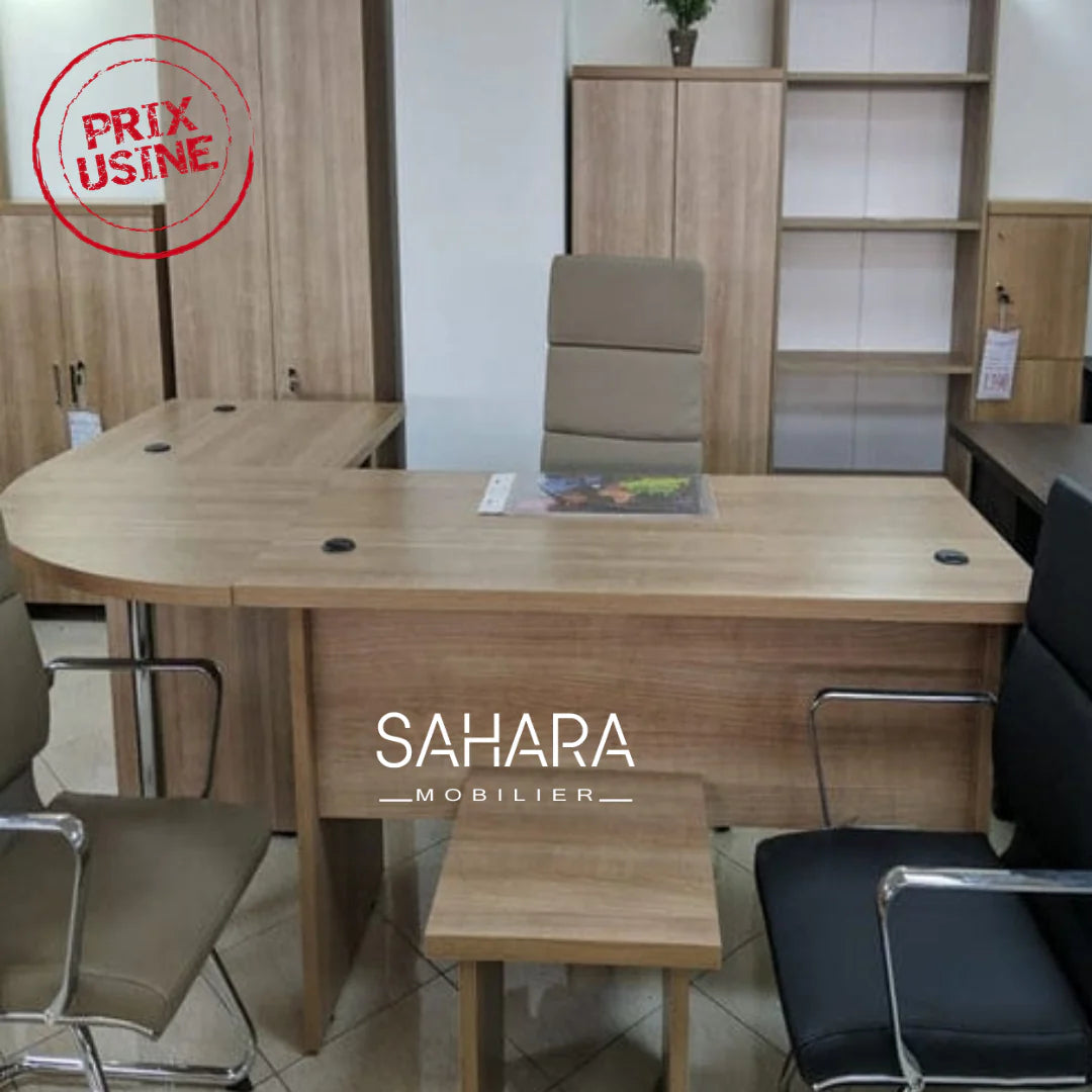 bureau en bois le retour sur piètements en métal