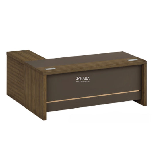 Bureau de directeur en bois avec retour