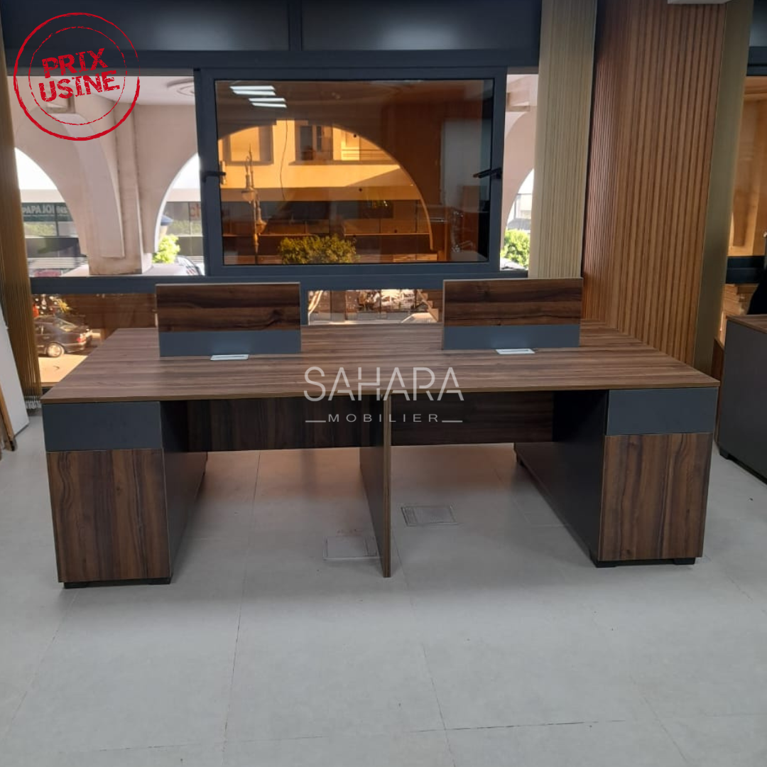 Bureau bench 4 positions avec caissons Réf. B1786