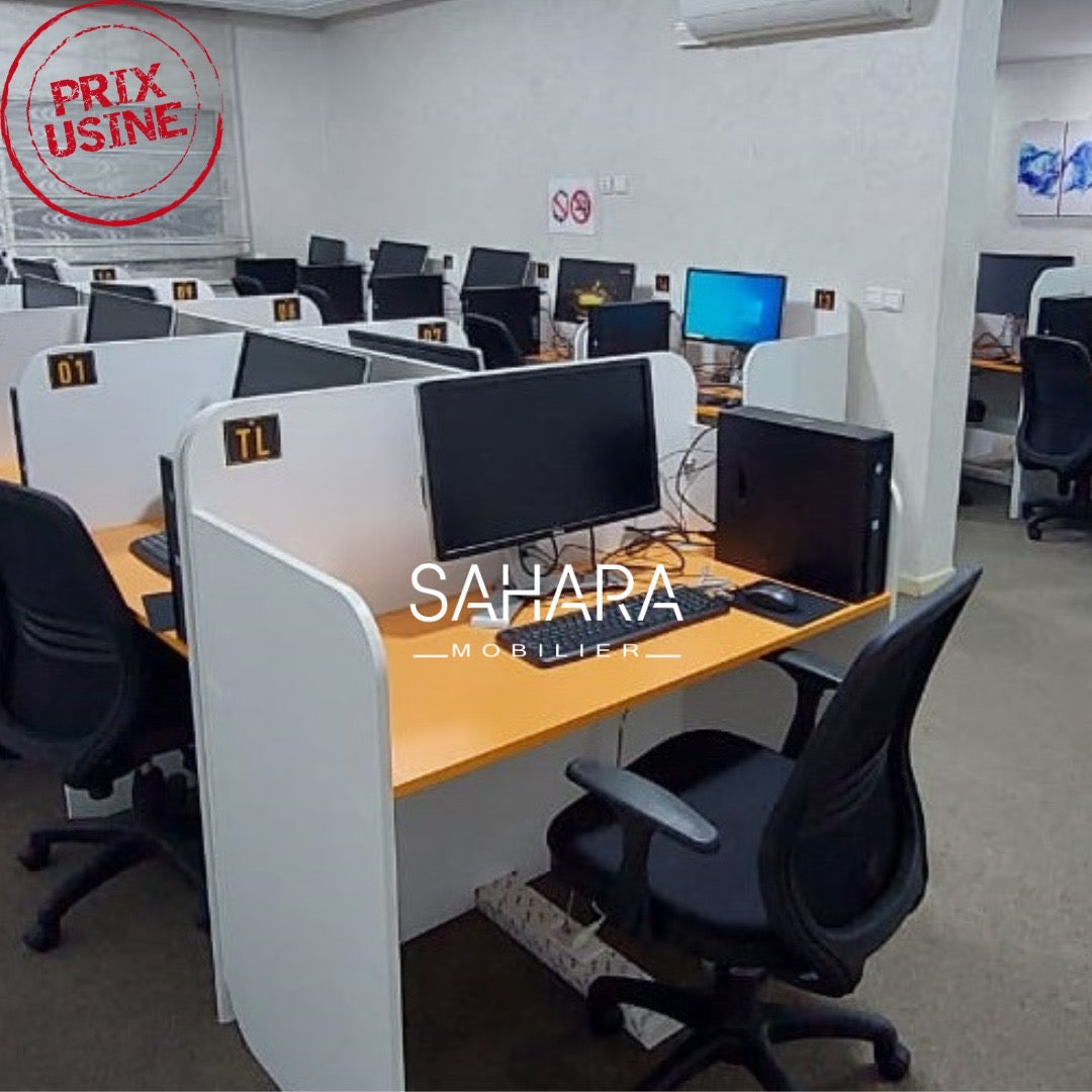 Bureau bench 4 positions en bois Réf. B1206