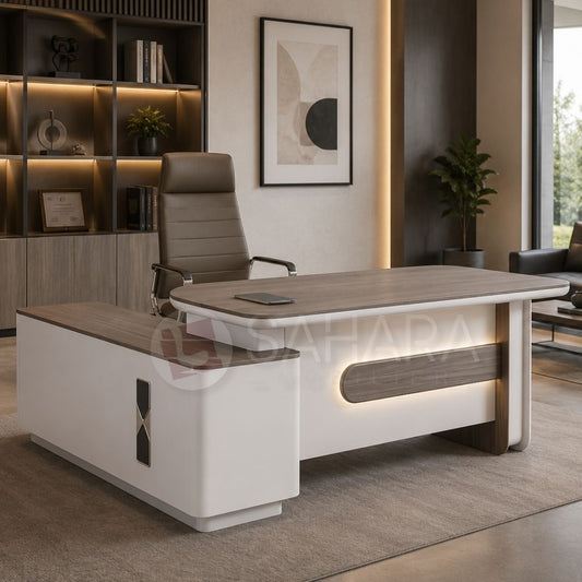 Bureau de Direction en MDF avec Retour – Collection Premium sahara mobilier