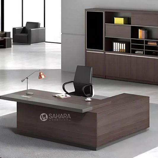 Bureau de direction avec retour fixe sur coté gauche de bureau