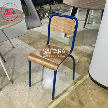 Chaise semi métallique grand modèle Dossier carré  A0518