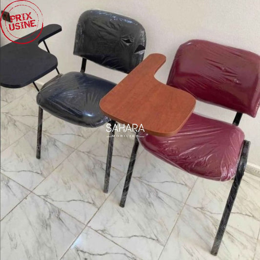 Chaise en tissu avec tablette écritoire rotative en Bois A0488