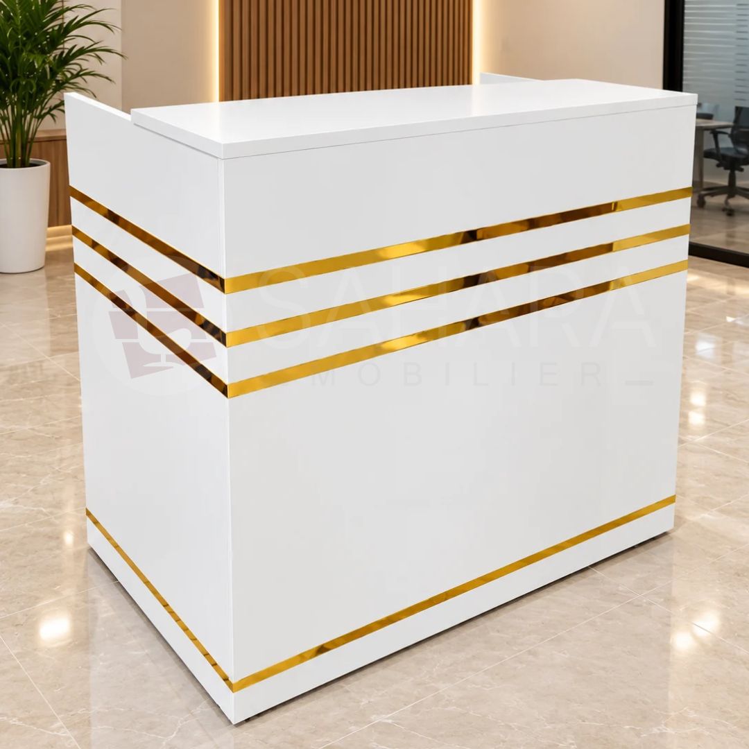 Comptoir de réception en bois blanc Réf B3869