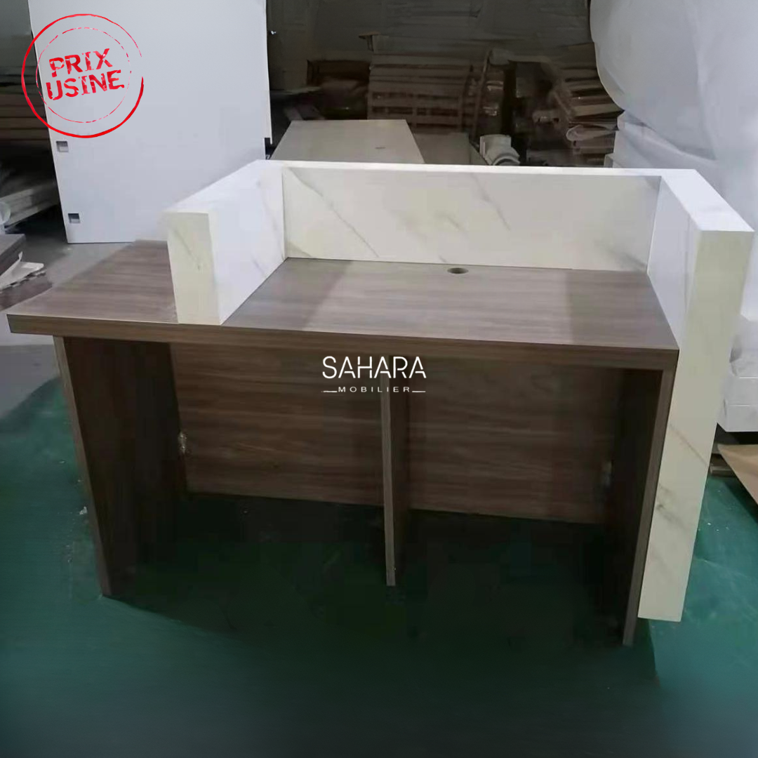 Comptoir de réception en bois 1m60