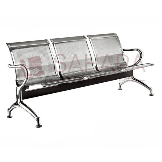 Banquette de réception 3 places galvanisé avec 2 accoudoirs Réf. B0911