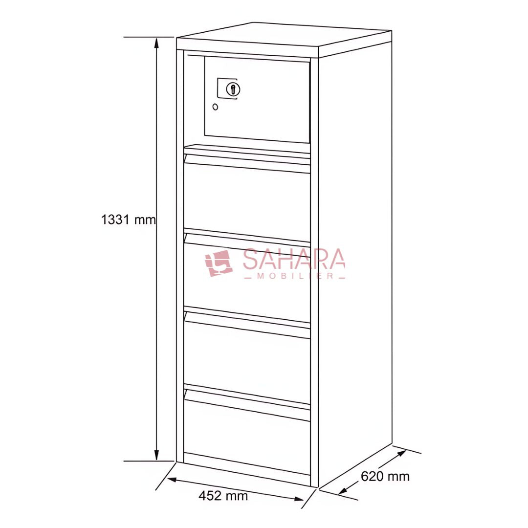 Dimension d'un armoire en métal forme classeur