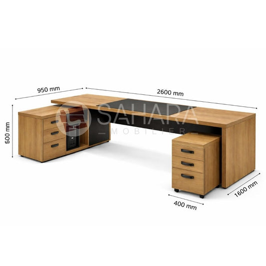 Bureau de direction avec retour Réf C0890