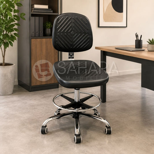 Tabouret en simili cuir piétement chromé Réf C1022