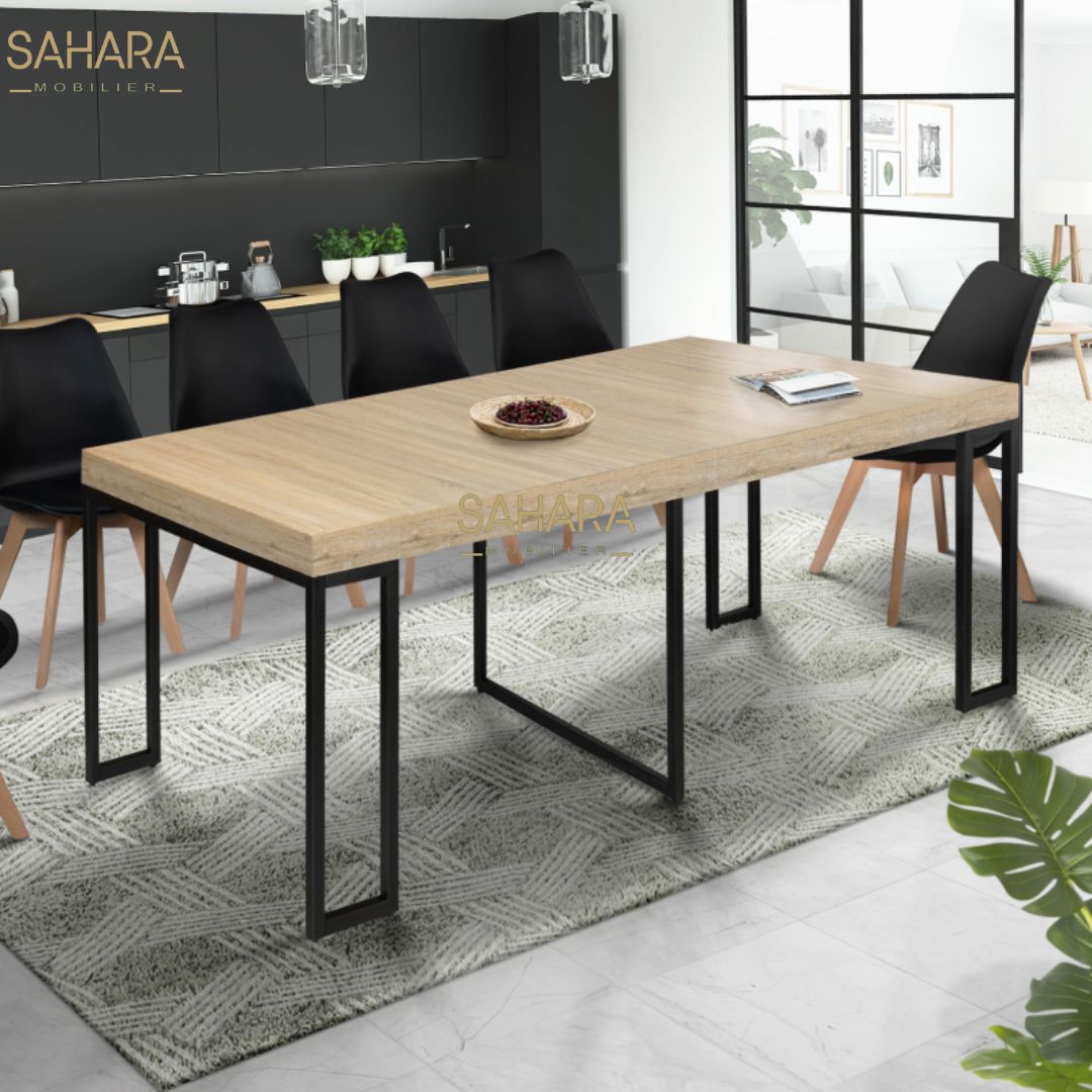 TABLE CONSOLE EXTENSIBLE TORONTO 10 PERSONNES 235 CM DESIGN INDUSTRIEL RéfB2774
