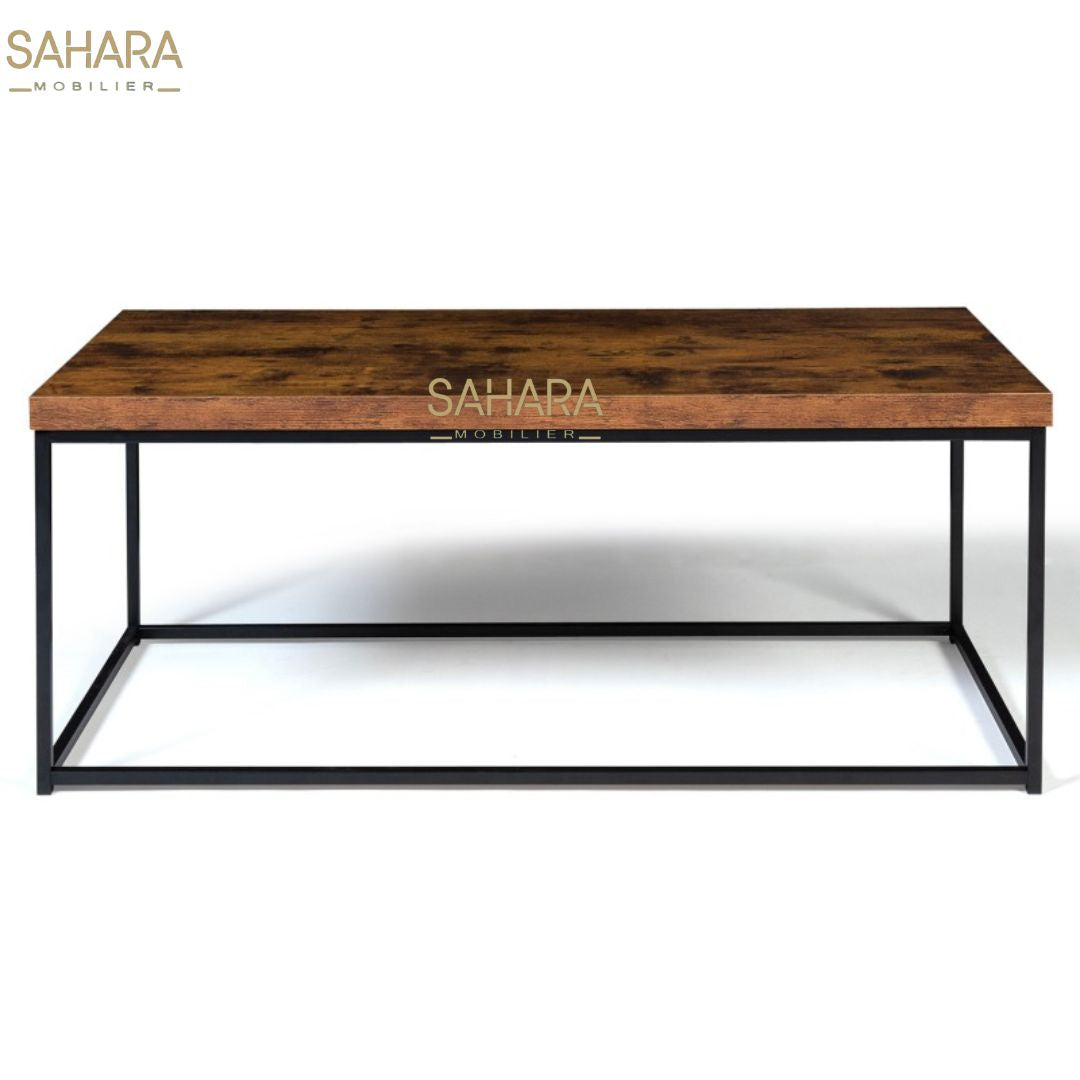 TABLE BASSE PLATEAU ÉPAIS DESIGN INDUSTRIEL Réf B2458