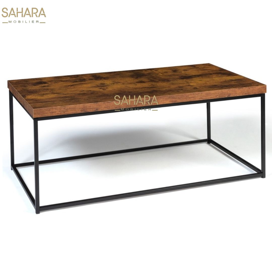 TABLE BASSE PLATEAU ÉPAIS DESIGN INDUSTRIEL Réf B2458