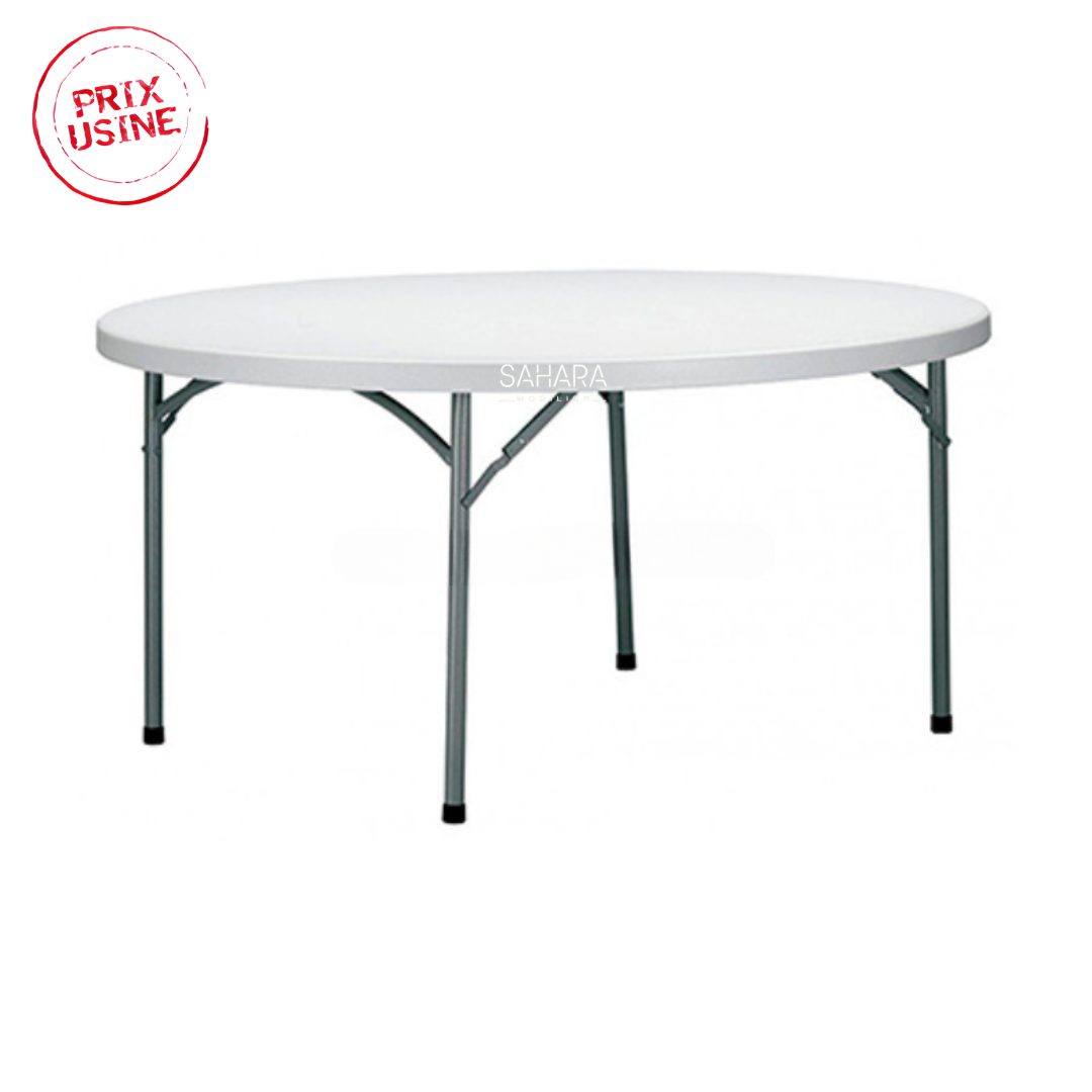 TABLE TRAITEUR EN POLYCARBONNAT PLIABLE RONDE Réf. B2043