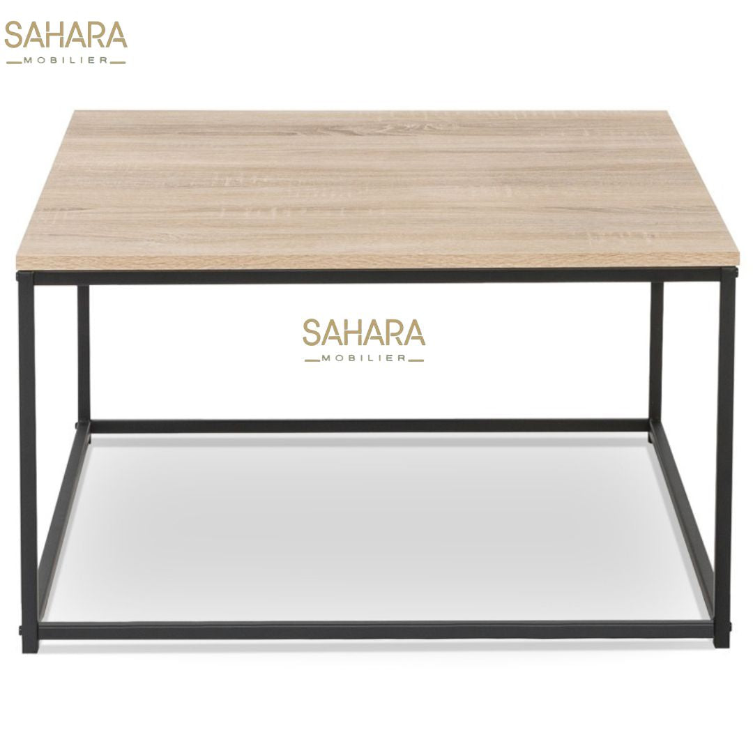 TABLE BASSE CARRÉE 70 CM DESIGN INDUSTRIEL Réf B2454
