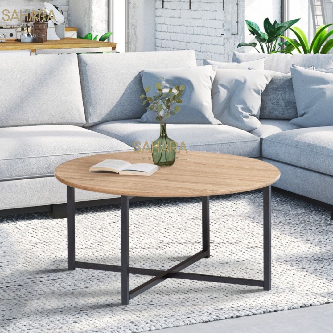 TABLE BASSE RONDE 70 CM DESIGN INDUSTRIEL Réf B2781