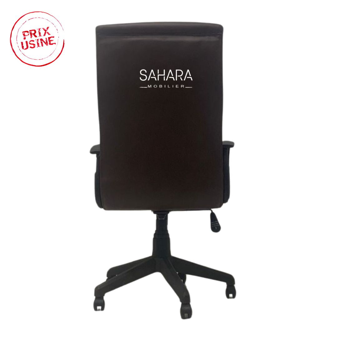 Fauteuil en simili cuir-pour bureau avec accoudoirs fixé sur le dossier et l'assise de la chaise
les piètement sont PVC