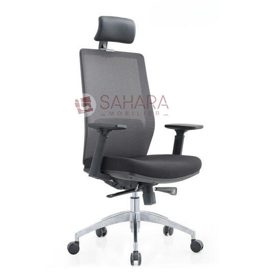 Fauteuil de direction en Mesh sur 5 branches chromé