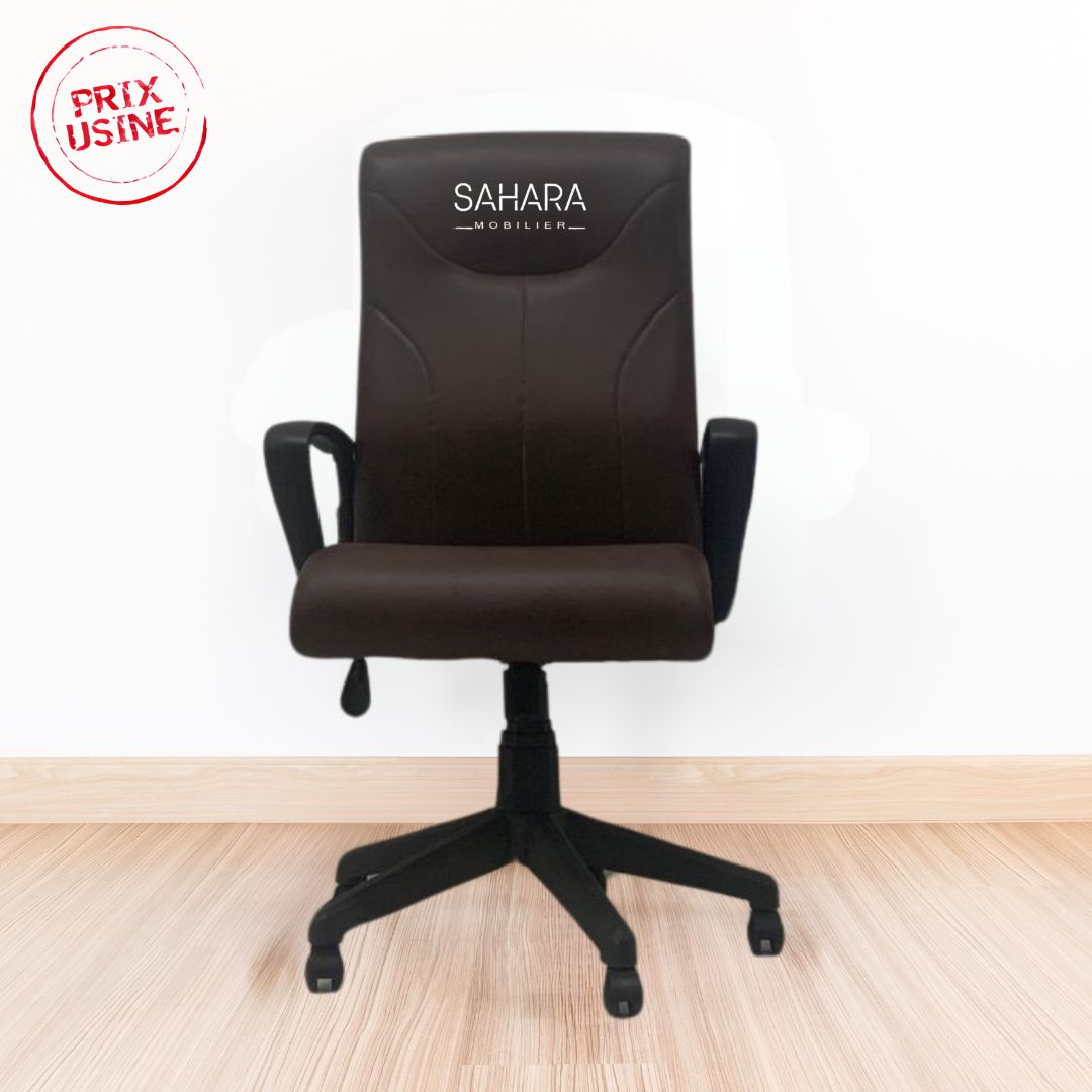 Fauteuil en simili cuir-avec-roulettes en Marron