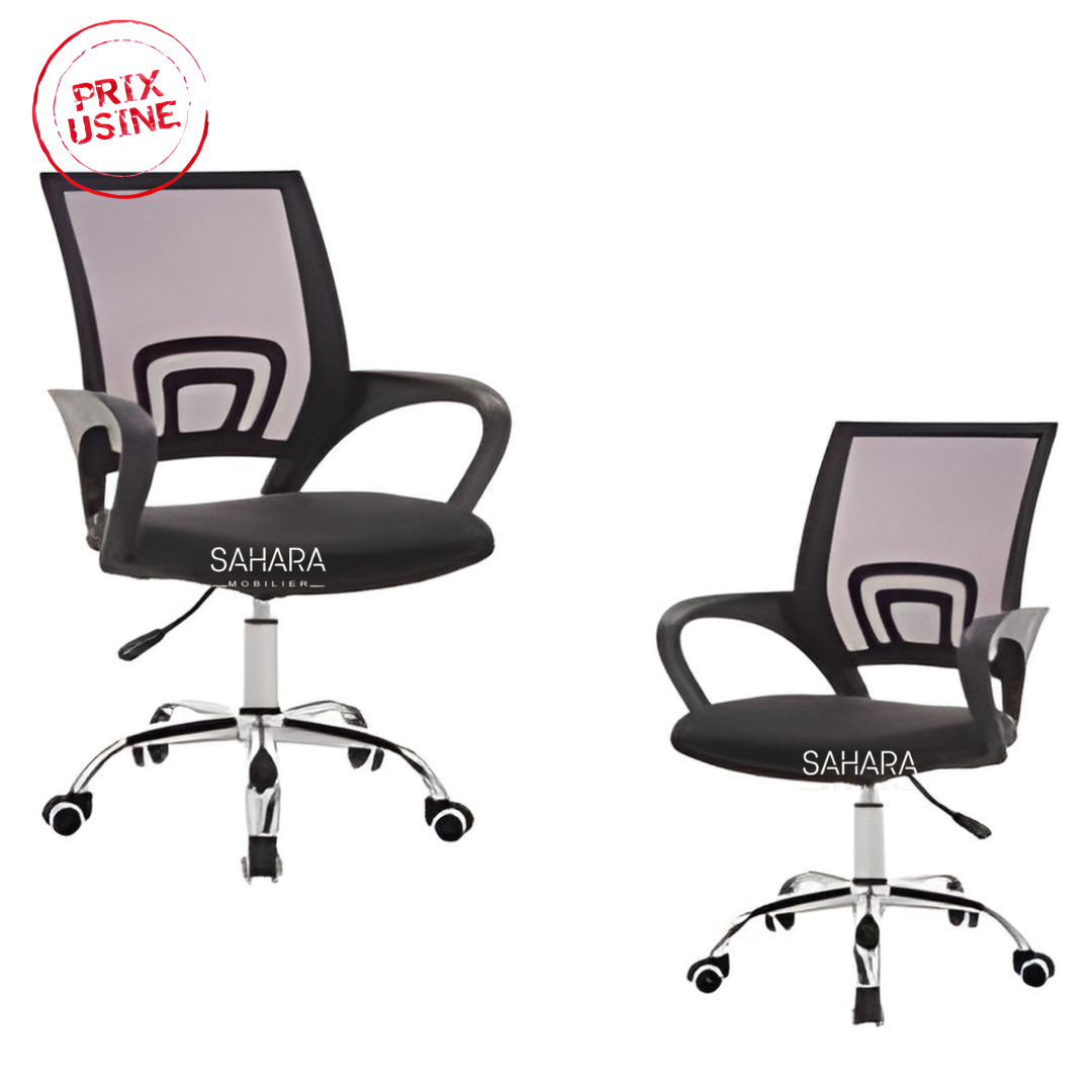 Fauteuil opérateur En MESH noir avec accoudoirs fixe e dossier en Mesh