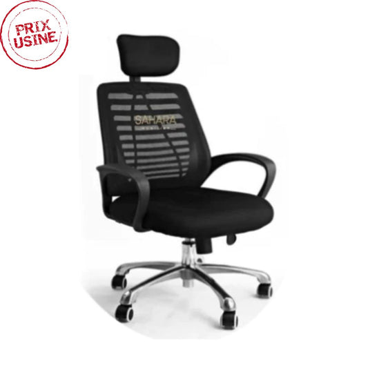 de chaise de bureau ergonomique avec un dossier en maille et des accoudoirs.