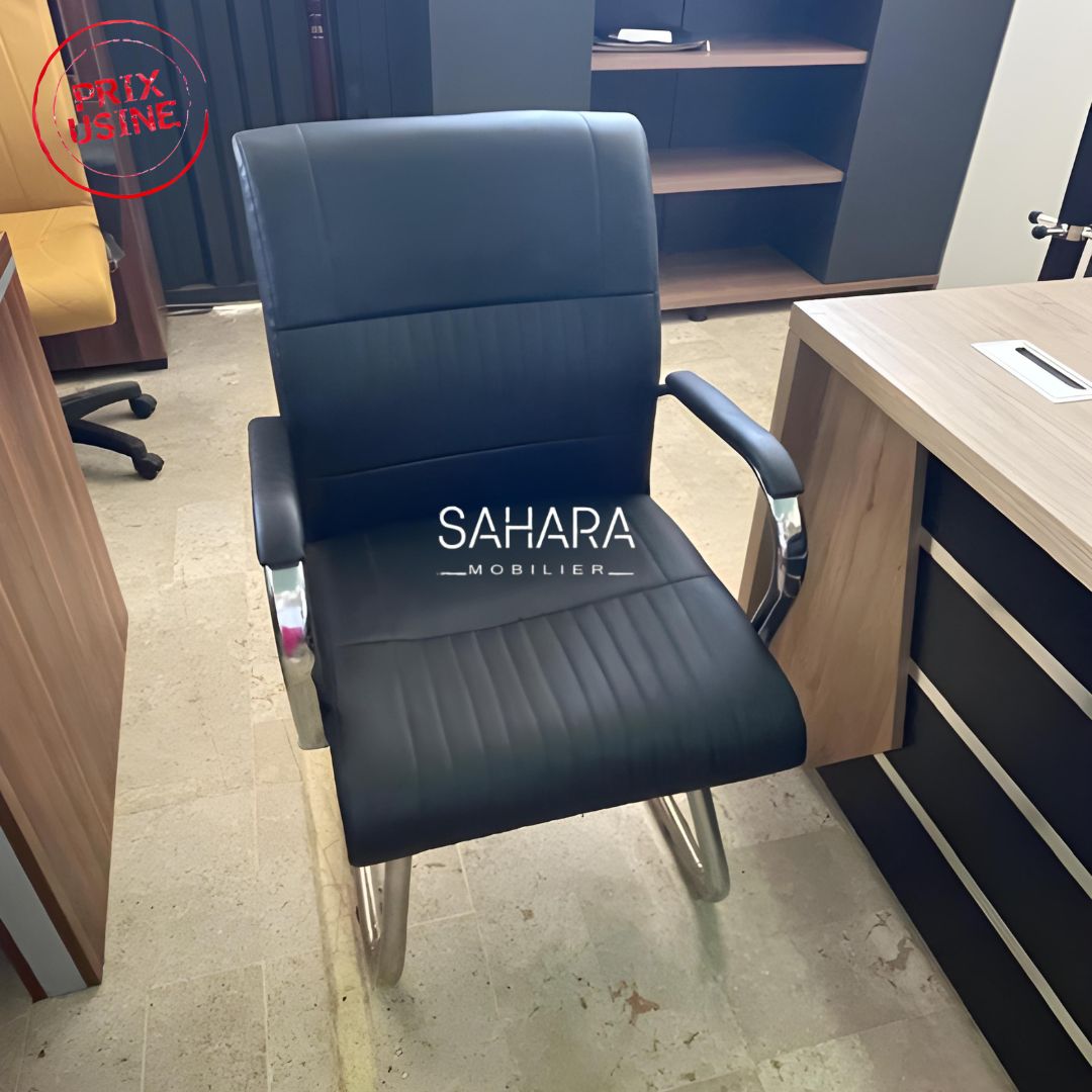 Pack BROWN ( Bureau Avec Retour 160cm + Caisson + Pack Fauteuils + Armoire Basse + Porte Manteau ) Réf B3582