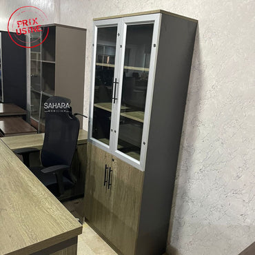 Pack Bureau ONOMO ( Bureau 160cm avec retour +Table basse + Caisson + Armoire Basse + Ensemble Fauteuils ) Réf B3616