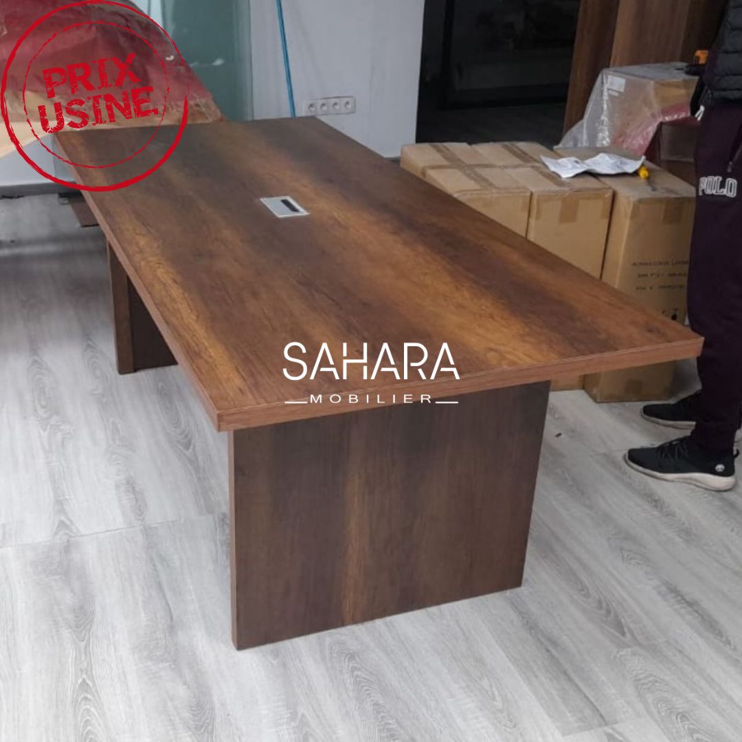 table de réunion en bois mélaminé forme rectangulaire