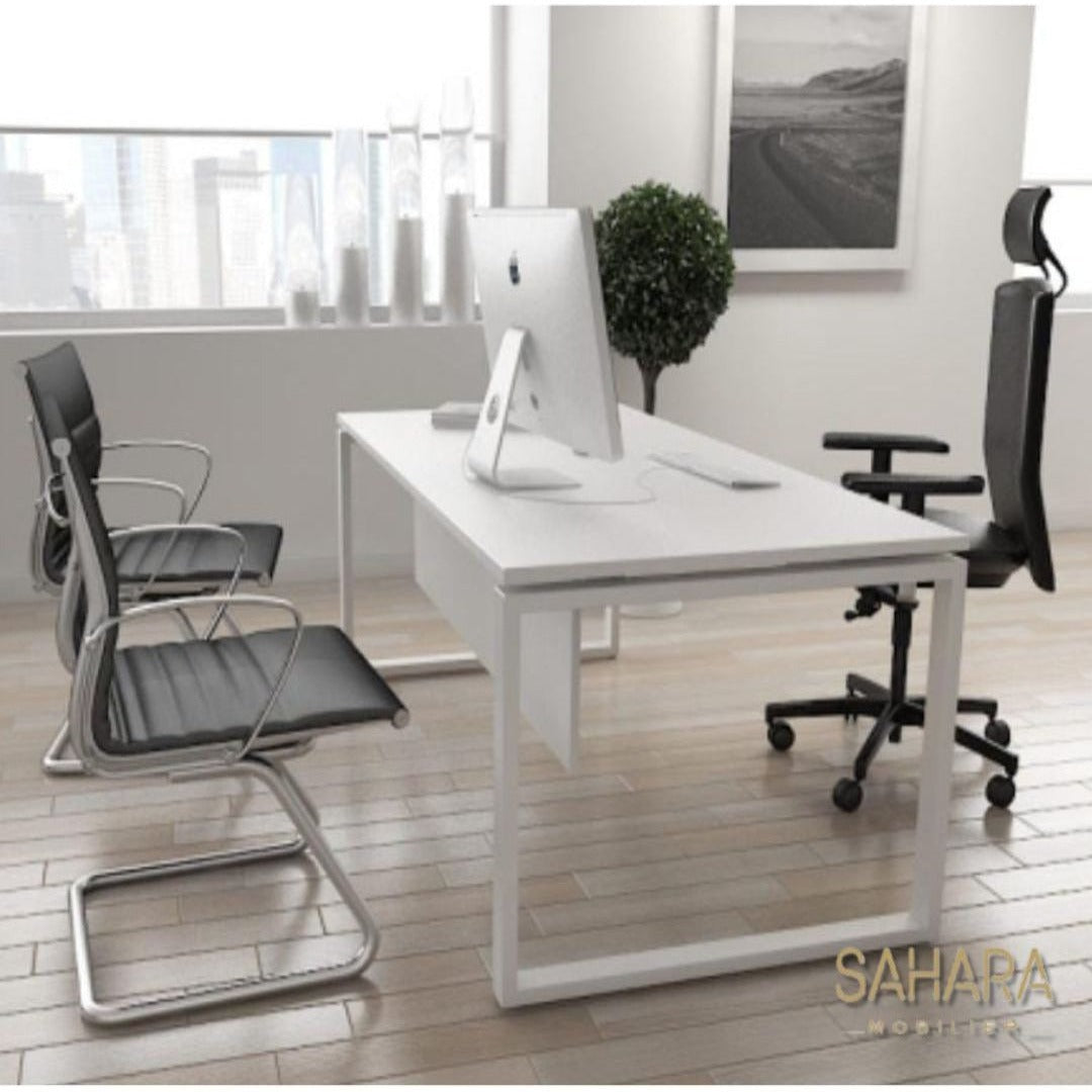 Bureau de travail en bois Blanc Réf B2596