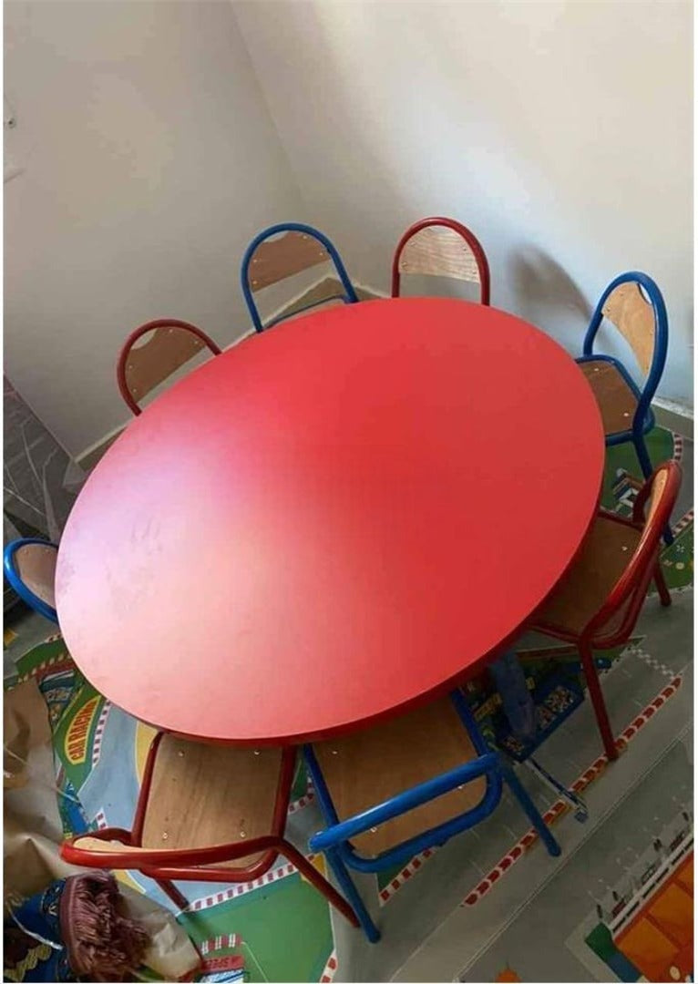 Table scolaire ronde en BLEU Réf. B1894