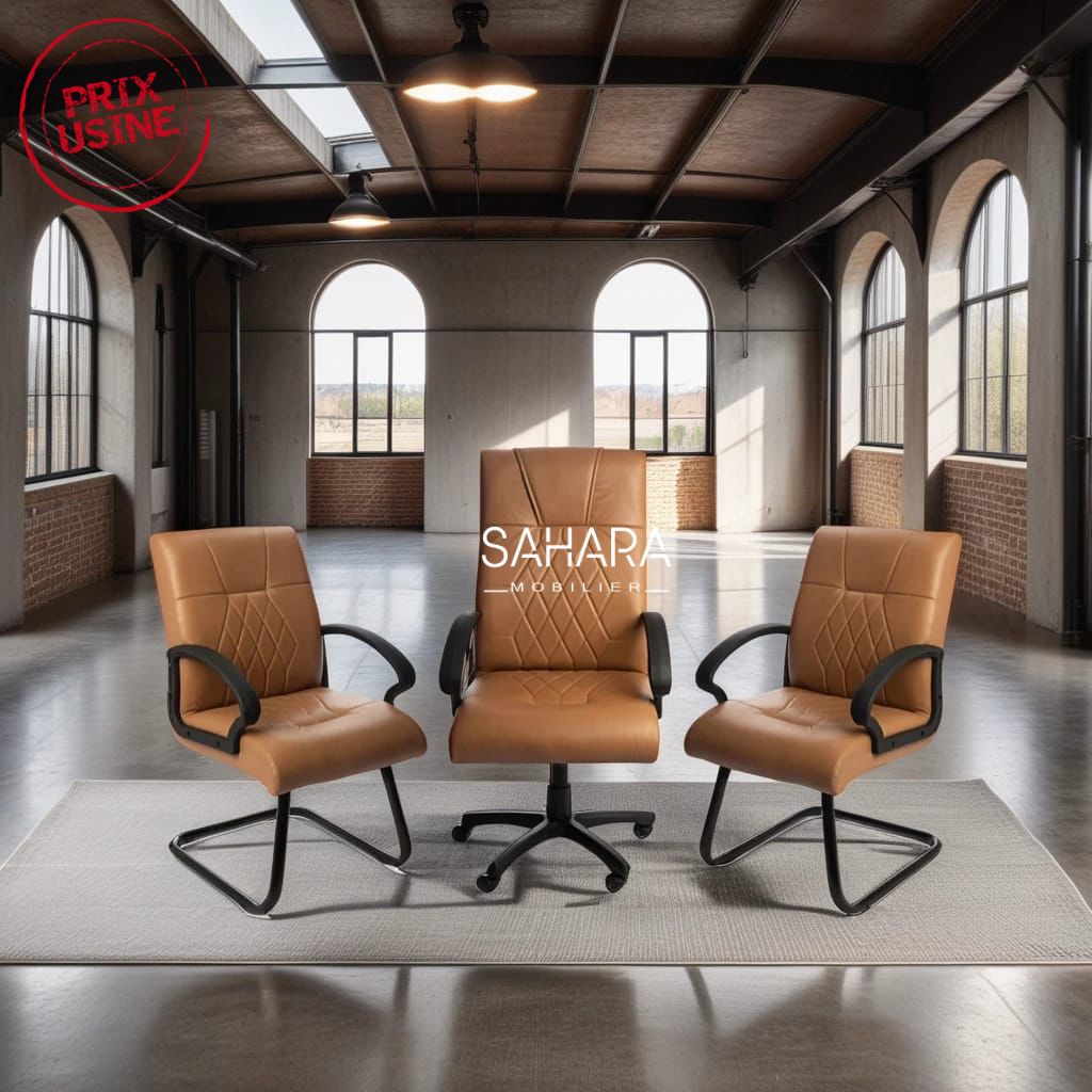 Ensemble Fauteuil en simili cuir Marron Réf. B3392
