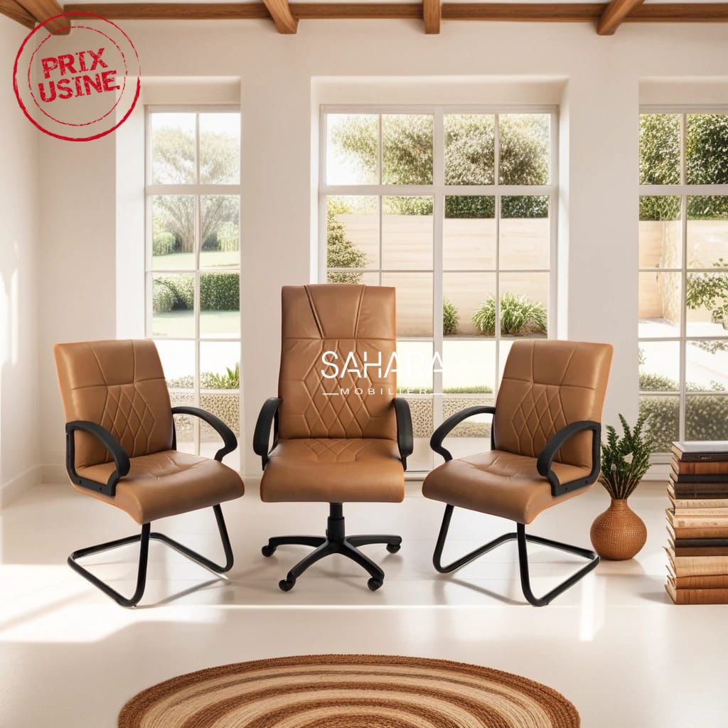 Ensemble Fauteuil en simili cuir Marron Réf. B3392
