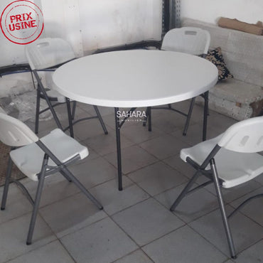 TABLE TRAITEUR EN POLYCARBONNAT PLIABLE RONDE Réf. B2043