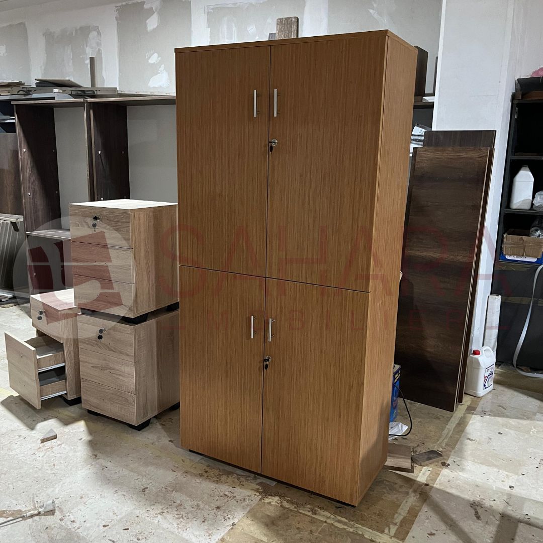 Armoire 2 portes en bois et rotin naturel - L80 cm Armoire 2 portes en bois et rotin naturel - L80 cm