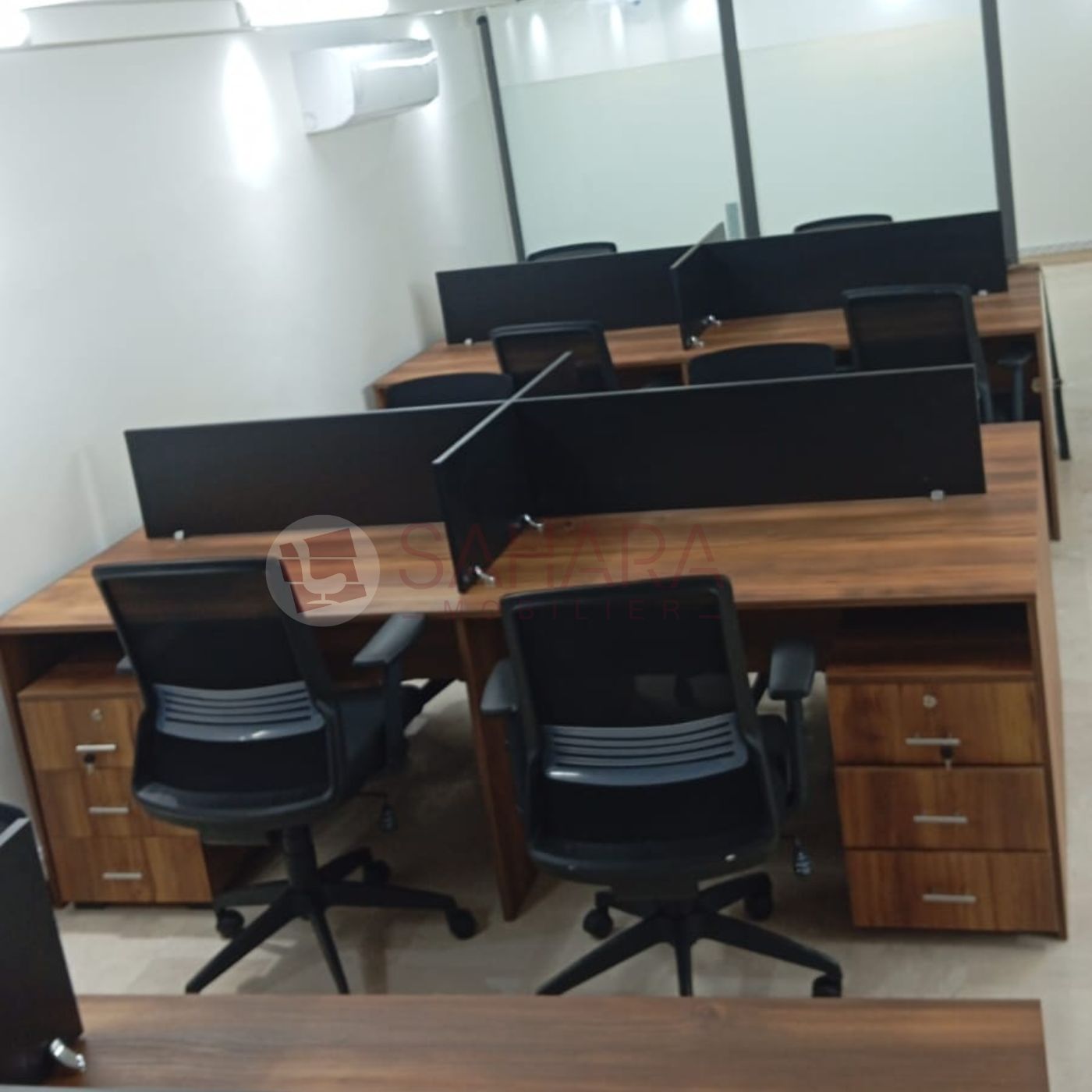 Bureau bench 4 positions avec caissons Réf. B1775