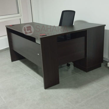 Bureau gauche L en bois mélaminé Réf B2667