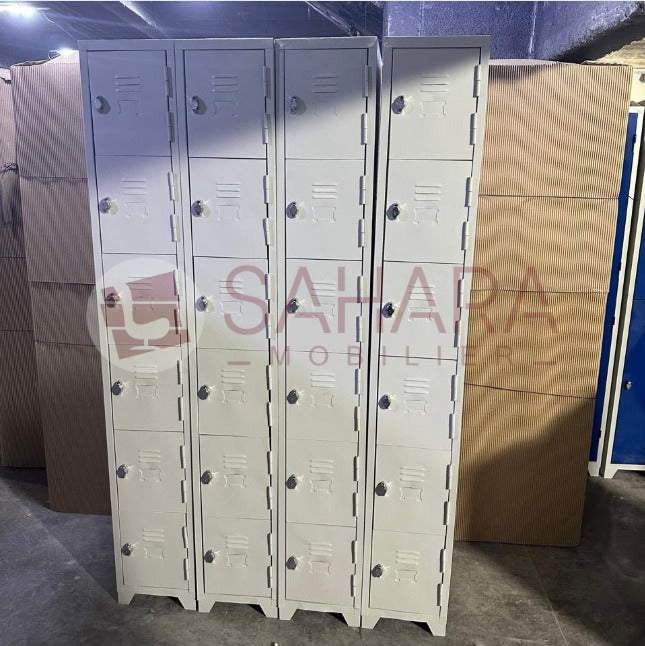 Casier vestiaire métallique 6 portes a fermeture cadenas Réf B3617