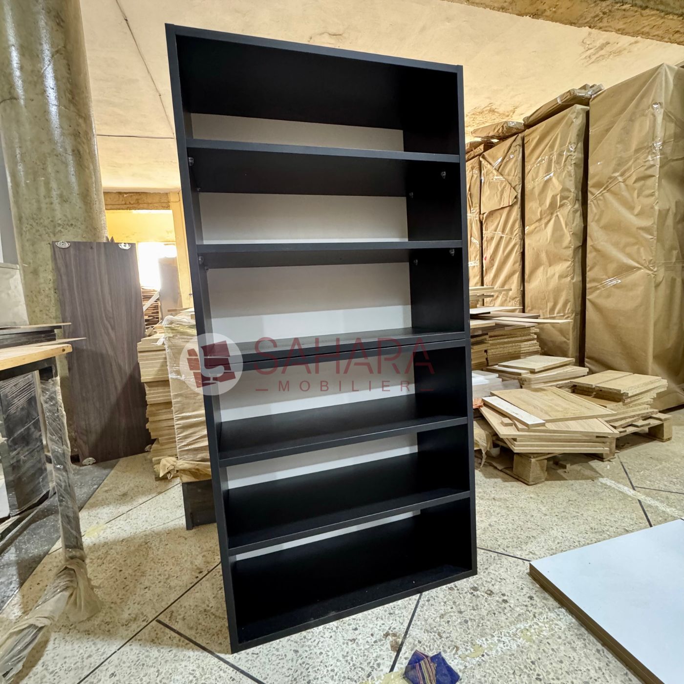 RAYONNAGE BOIS COLONNE 5 ÉTAGÈRES Réf. B2121