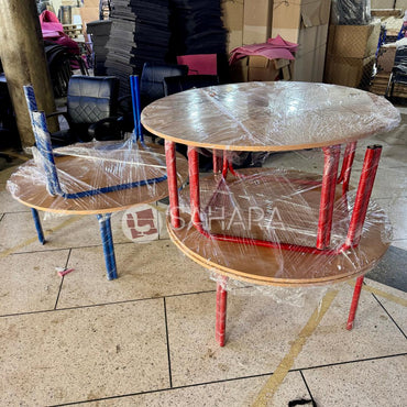Table scolaire ronde en BLEU Réf. B1894