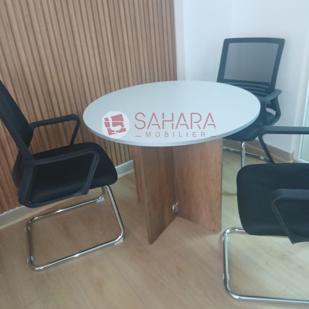 Table de réunion ronde en bois 120 cm Réf. A0499