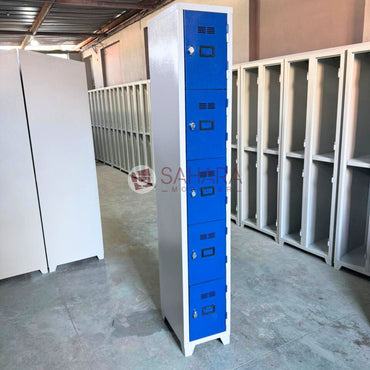Casier vestiaire métallique 5 portes a fermeture cadenas réf b3779