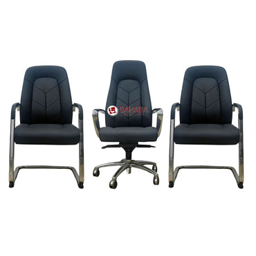 Pack fauteuil de bureau en simili cuir Réf B4359