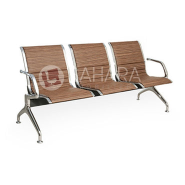 banquettes structure monocoque en acier revêtu en simili cuir avec accoudoirs fixés couleur marron de Sahara mobilier
