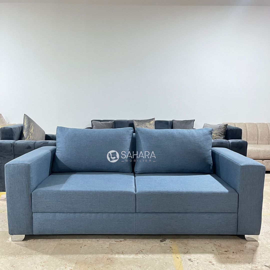 Canapé bleu en tissu Réf B4322