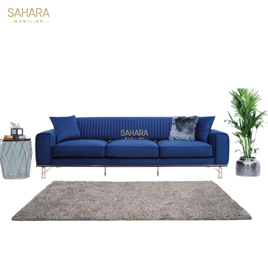 VERONA Canapé 4 places bleu Réf B3116