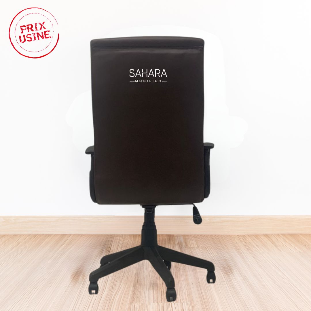 dossier Fauteuil en simili cuir-avec-roulettes en Marron