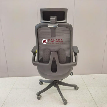 Fauteuil de direction Oxia en MeSH de haute qualité, les accoudoirs sont fixés sur le support, la têtière est réglable